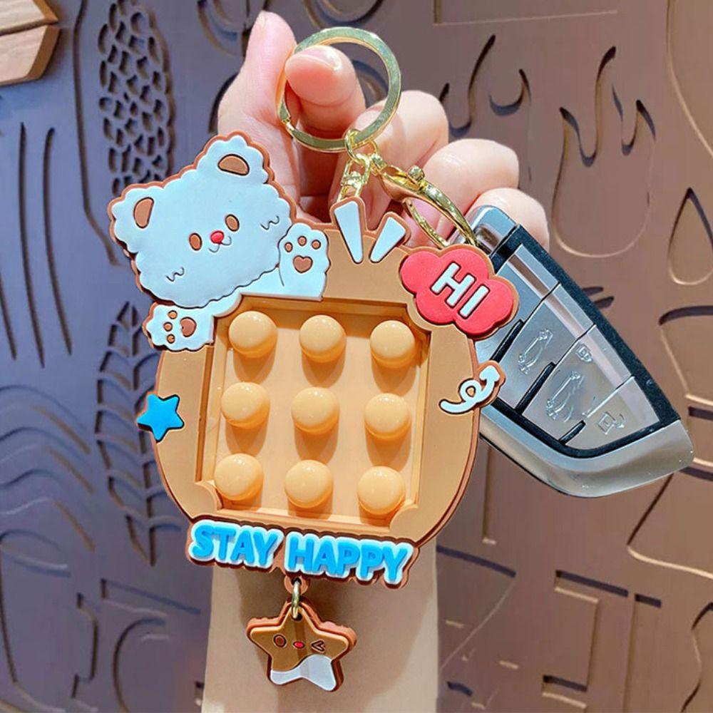 Брелок с игрушкой-ямочкой для снятия стресса, игрушка-пузырь, брелок с игрушкой-непоседой для взрослых розовый